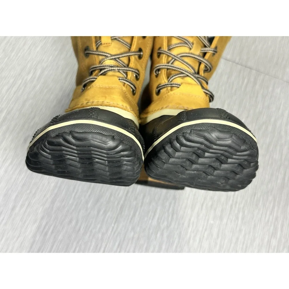 Sorel Slimpack Lace II Leather Women's Size‎ 9 Tan-Black Snow Boots (NL2348-286)